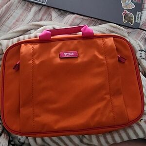 Tumi Hanging Orange and Pink Cosmetic Tolietry  Bag